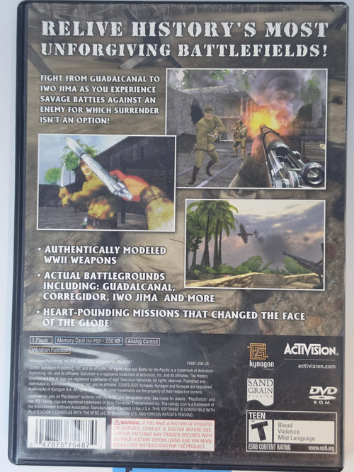 Battle for the Pacific PS2 CIB WWII Shooter Activision Complete