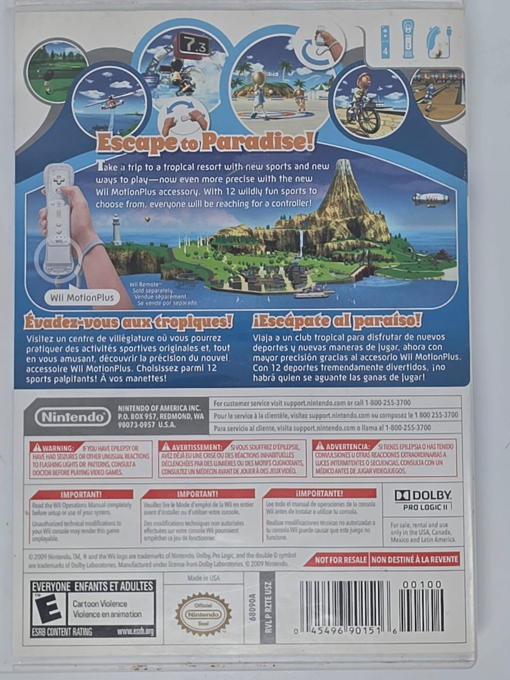 Wii Sports Resort Nintendo Wii Case and Disc Tested Working