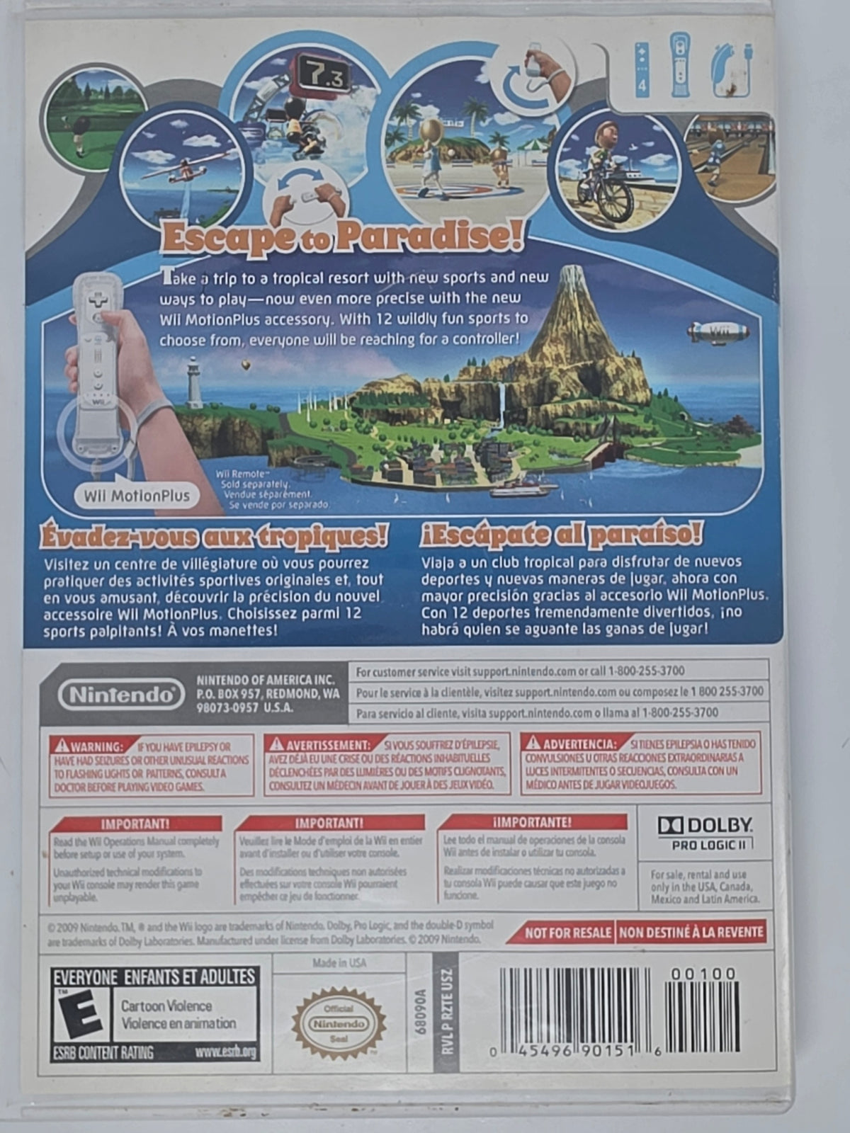 Wii Sports Resort Nintendo Wii Case and Disc Tested Working