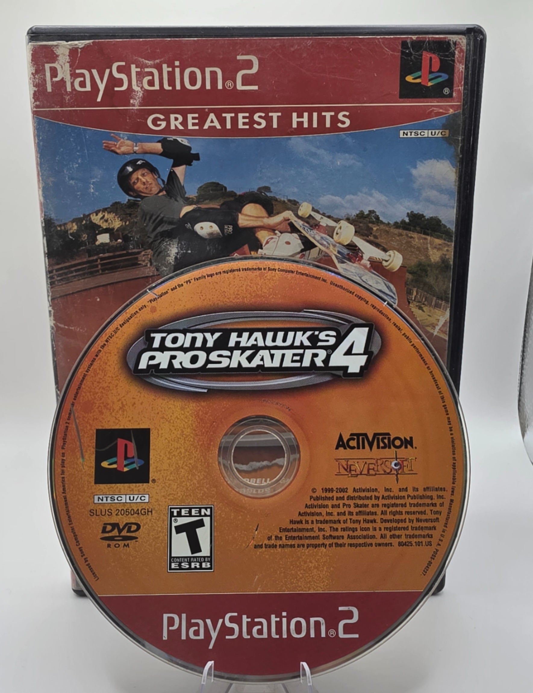 Tony Hawk's Pro Skater 4 PS2 Case and Disc water damage