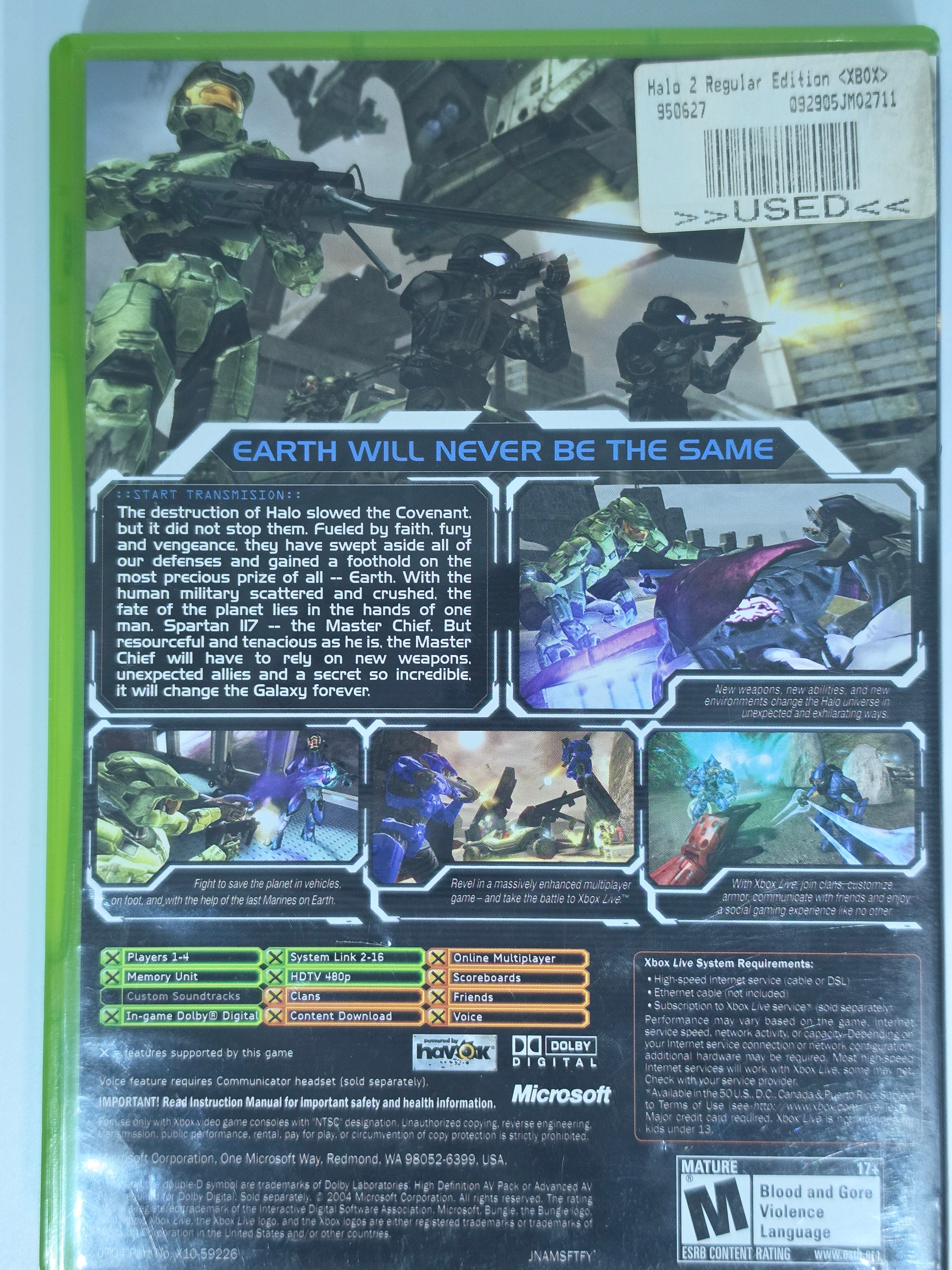 Halo 2 Xbox CIB Complete Original Case and Manual