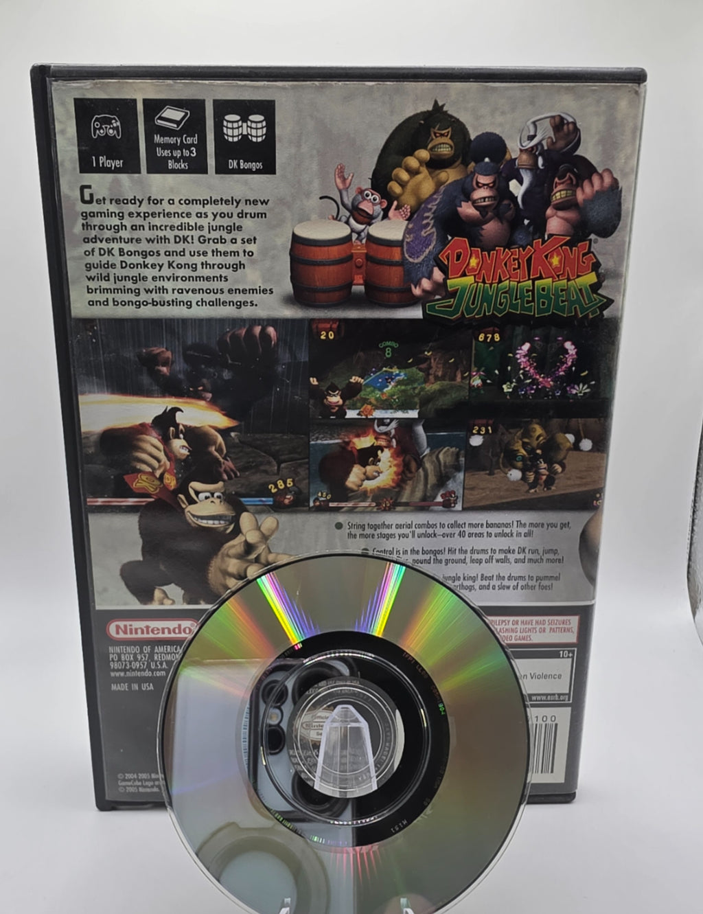 Donkey Kong Jungle Beat GameCube Case and Disc