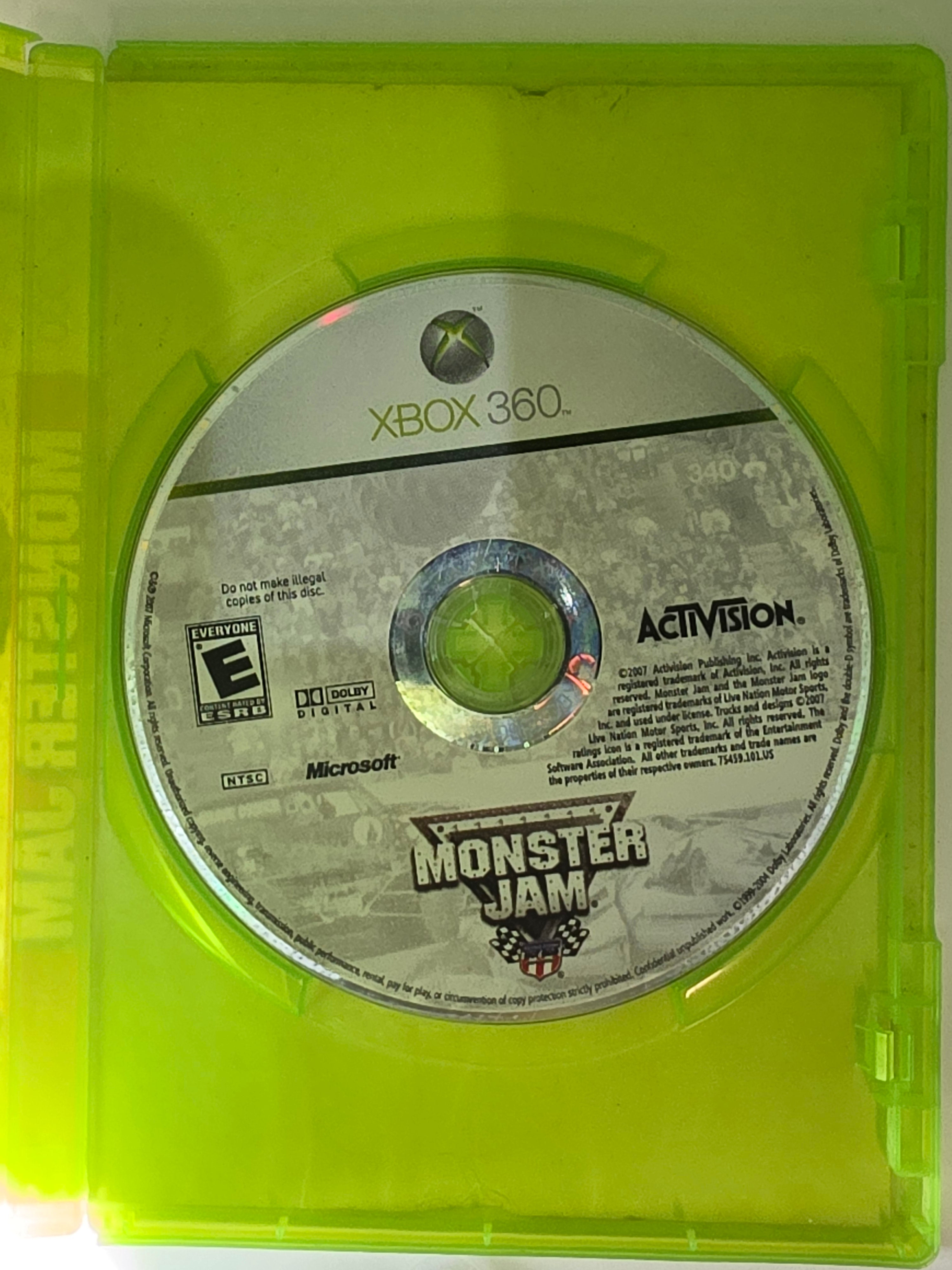 Monster Jam Xbox 360 Case and Disc Torn Art