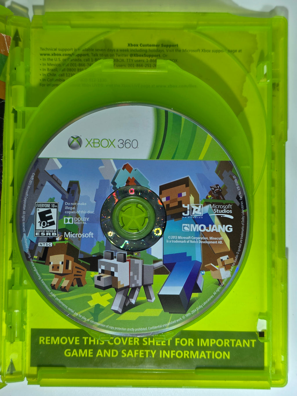 Minecraft Xbox 360 Box + Game