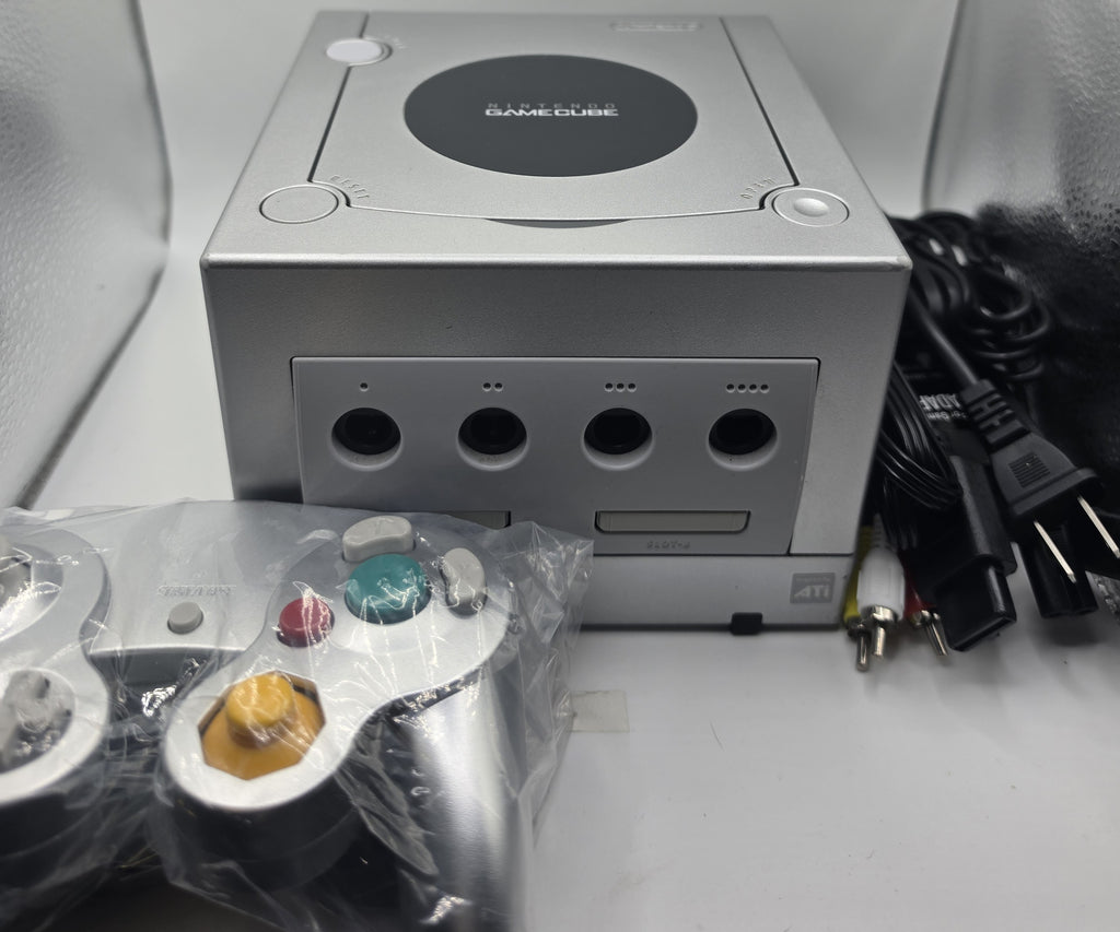 Nintendo Platinum GameCube Console Controller and Cords Recapped Drive Working G