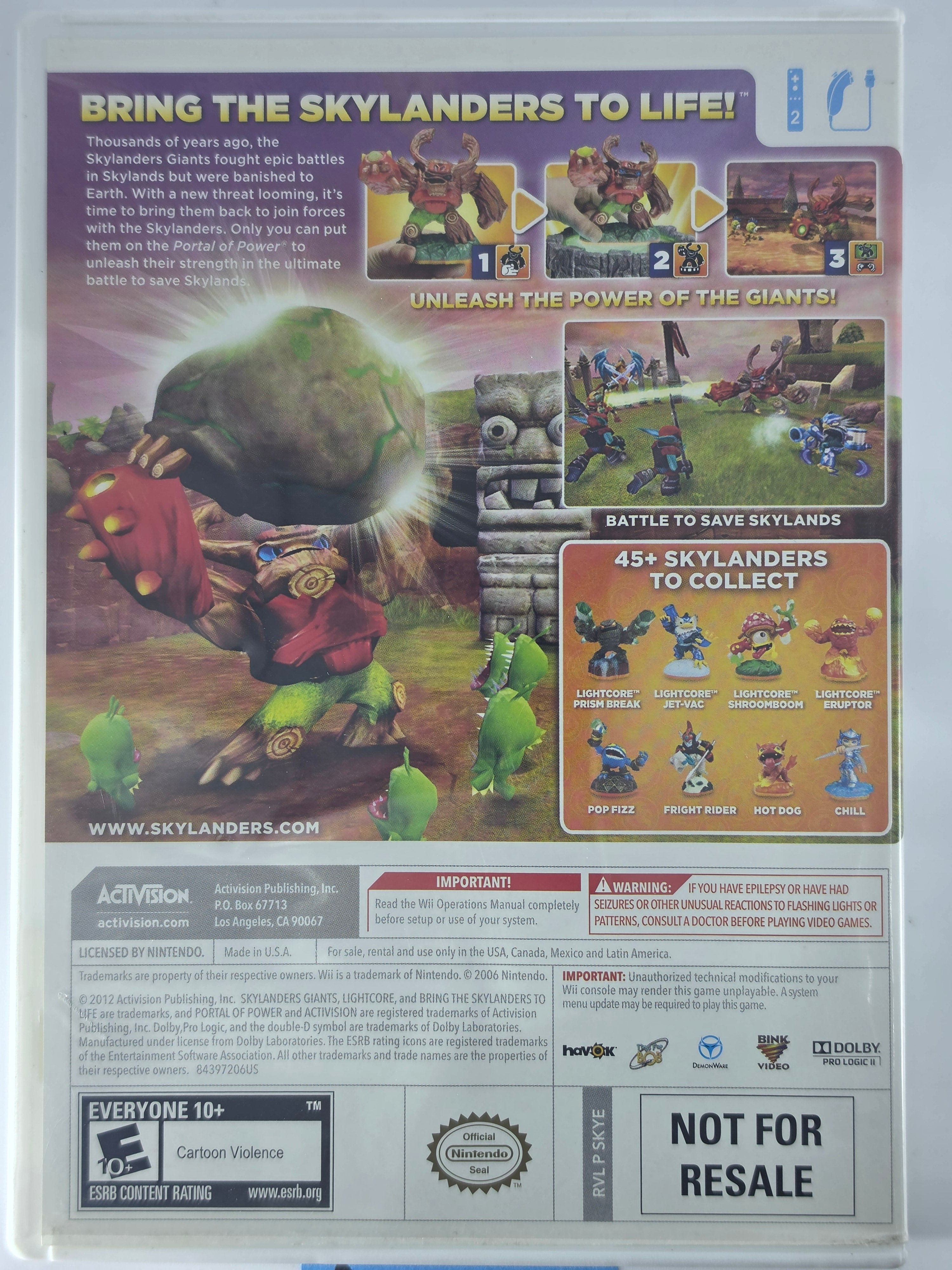Skylanders Giants Wii Box + Game Activision