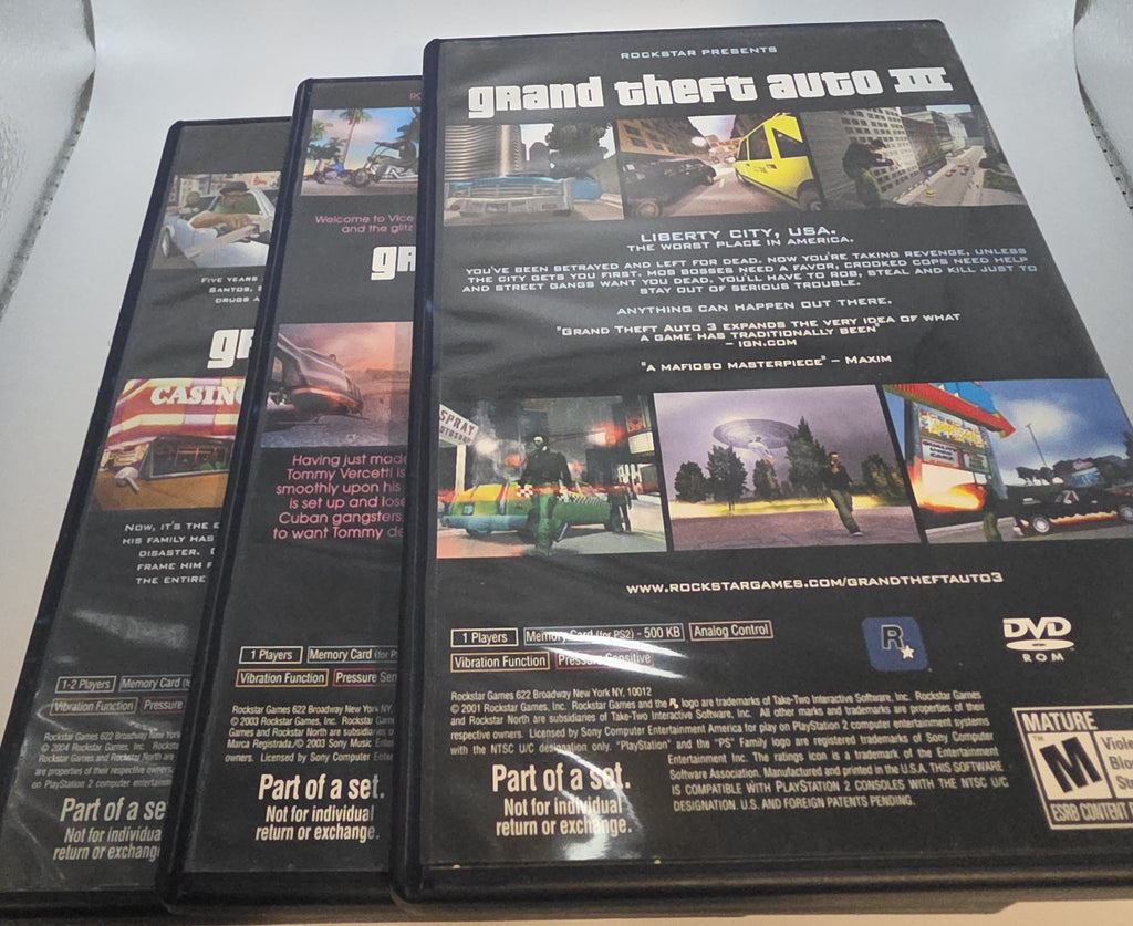 Grand Theft Auto Trilogy PS2 CIB CIB Original Case Manual No Slip