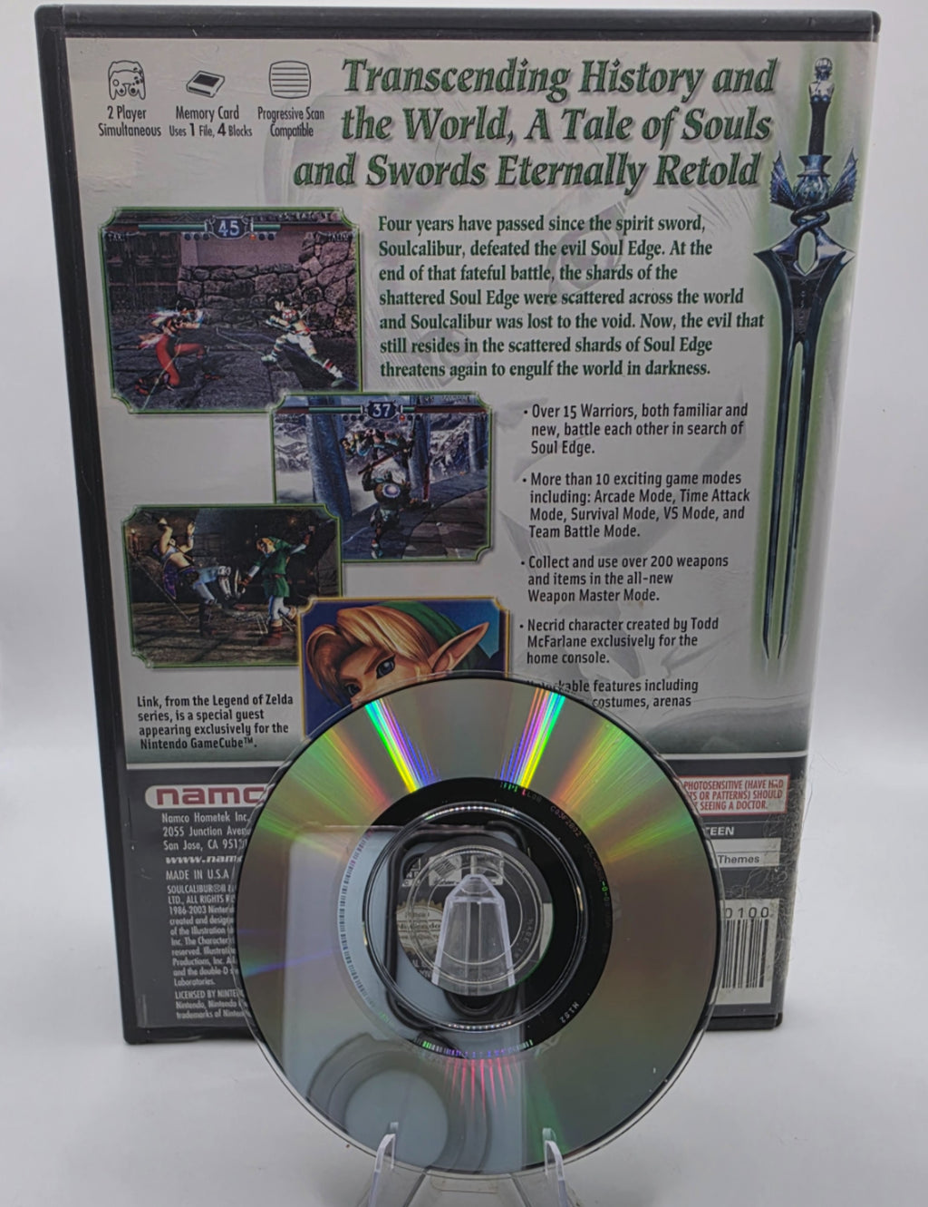 Soulcalibur II GameCube Disc and Case