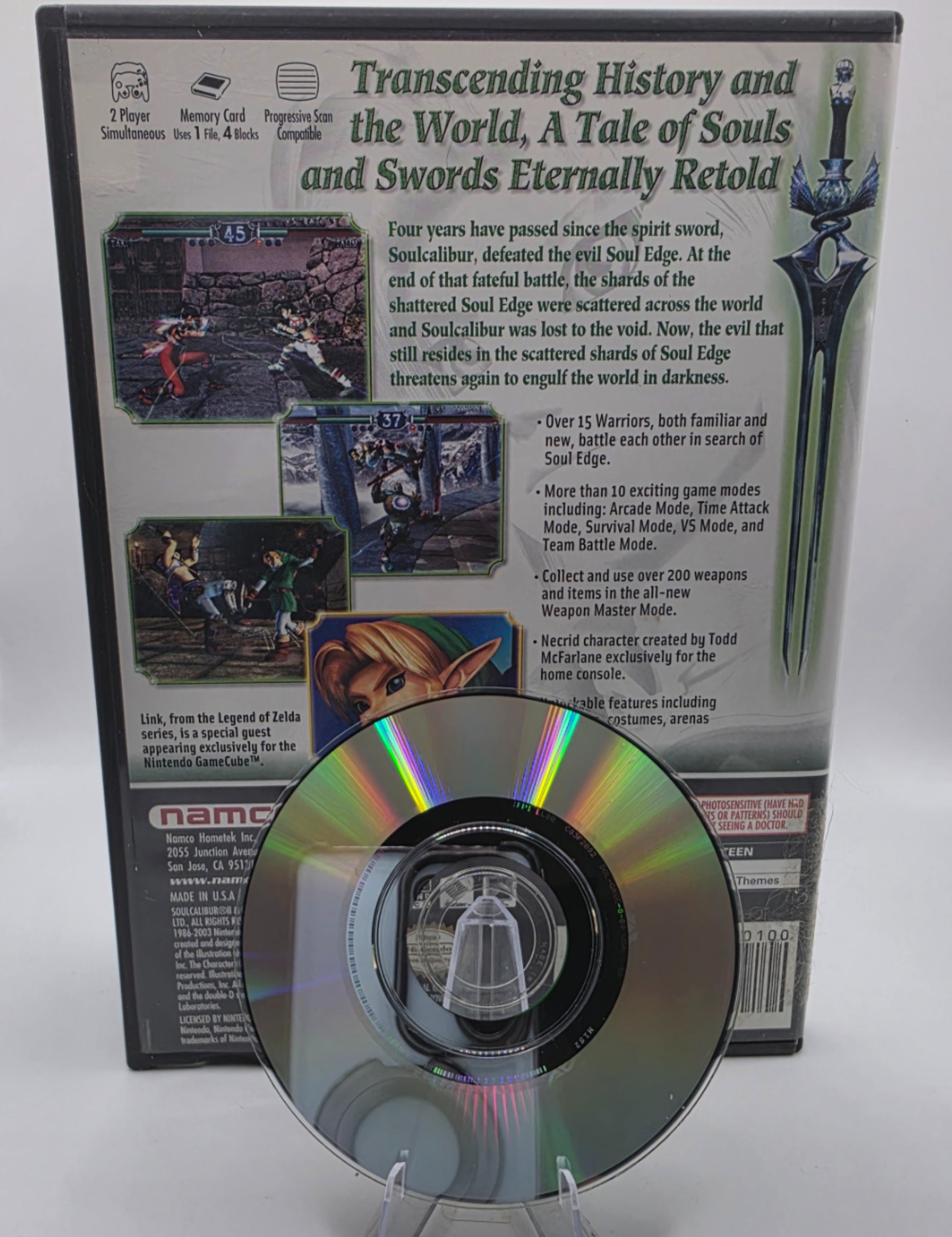 Soulcalibur II GameCube Disc and Case