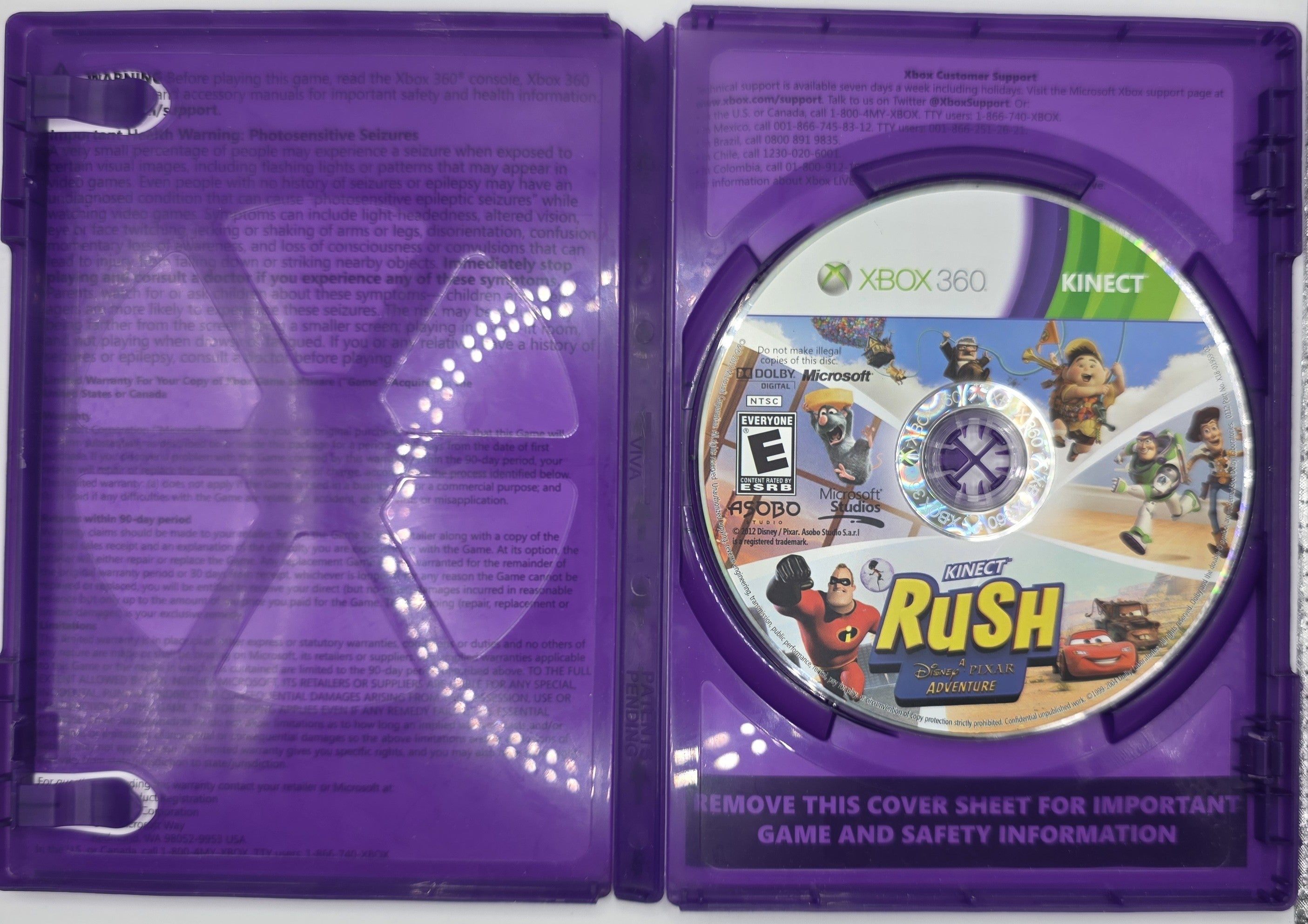 Kinect Rush A Disney Pixar Adventure Xbox 360 Box + Game