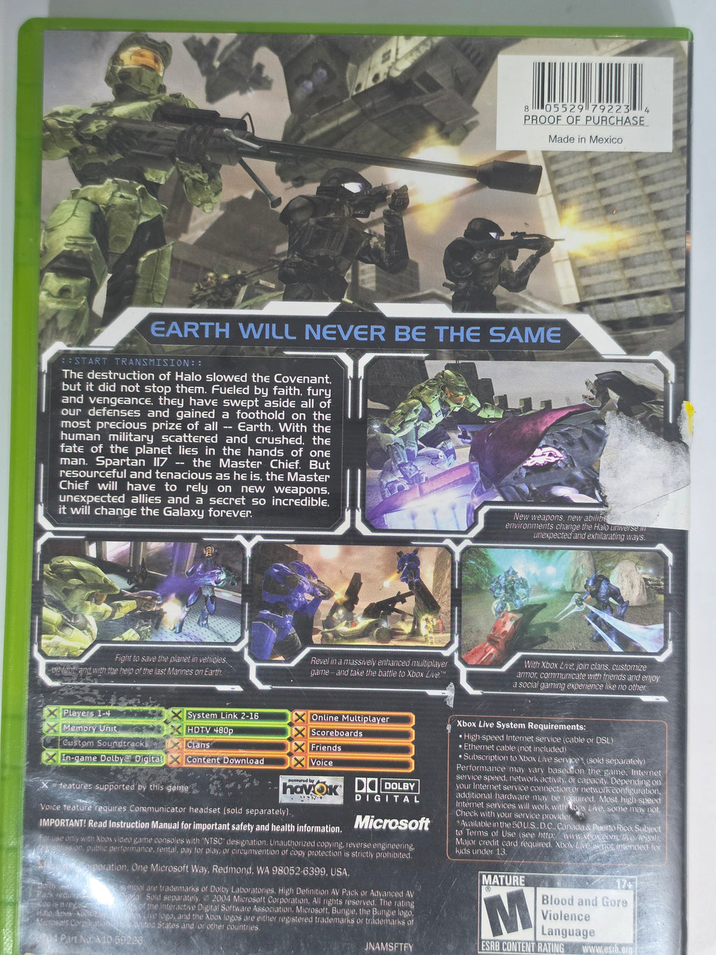 Halo 2 Xbox Box + Game
