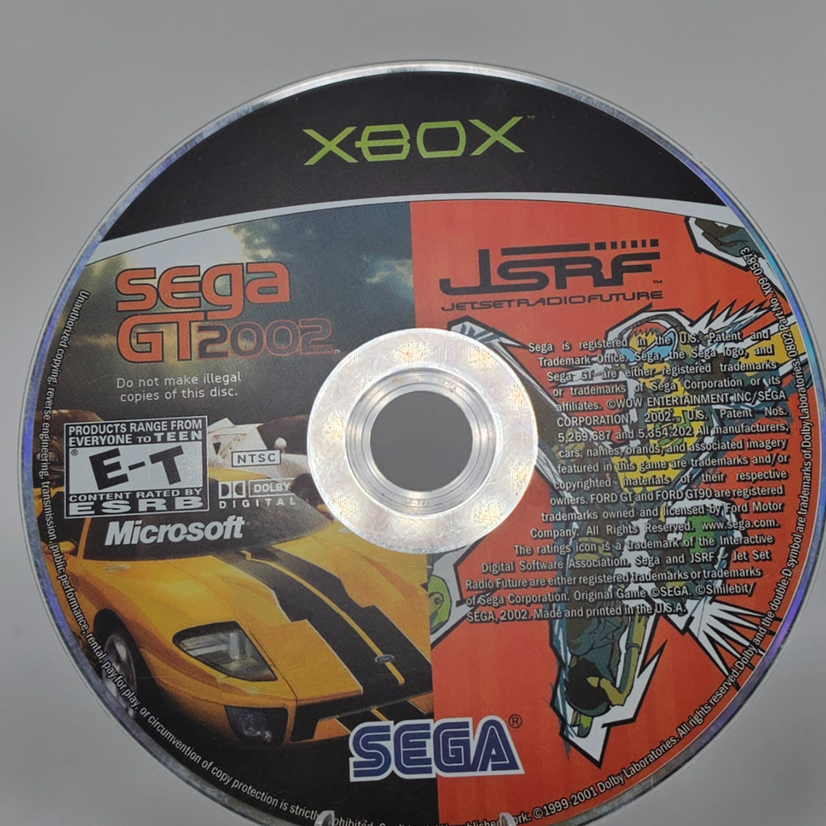 Sega GT 2002 / Jet Set Radio Future Xbox Disc Only Tested Working