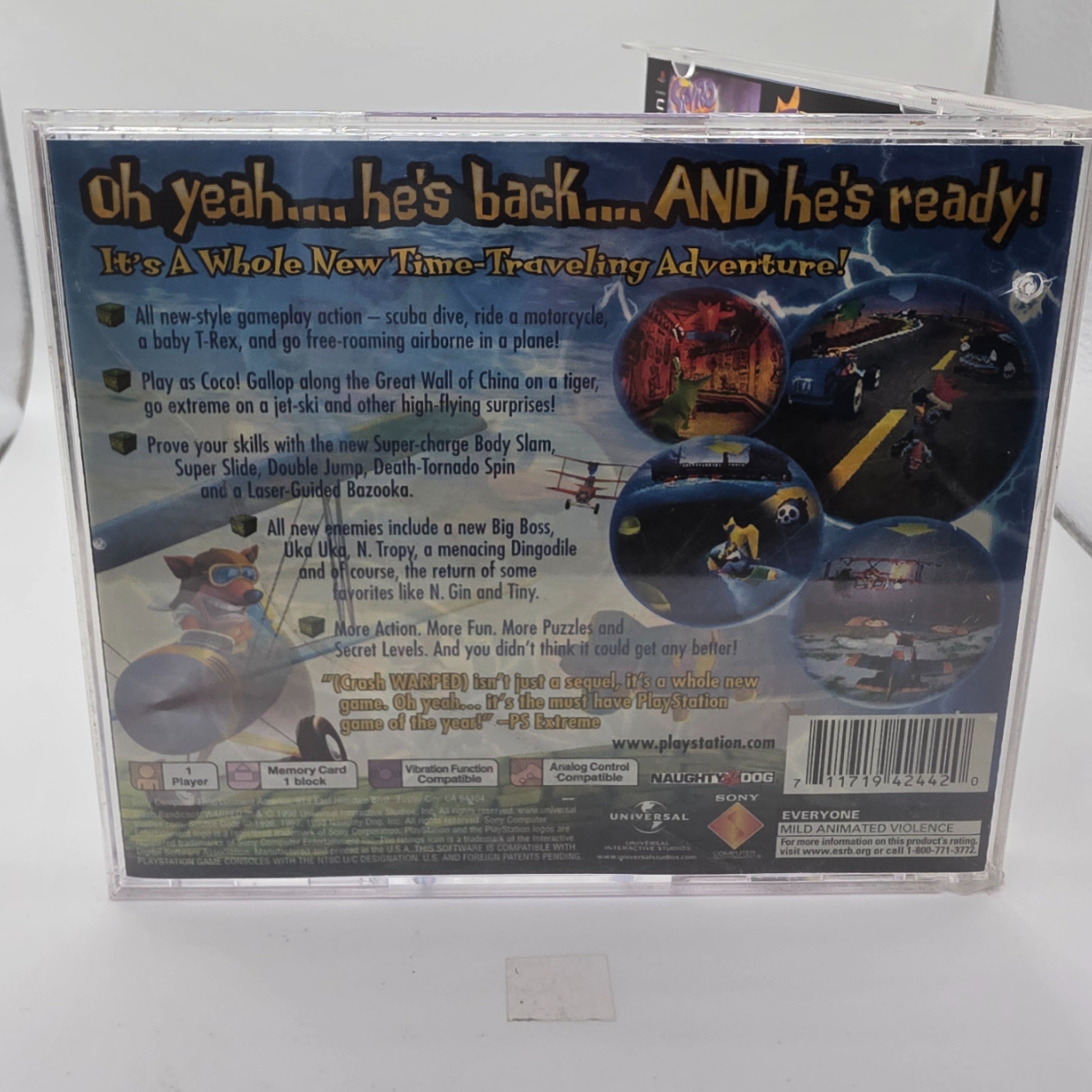 Crash Bandicoot Warped PS1 PlayStation CIB Complete In Box