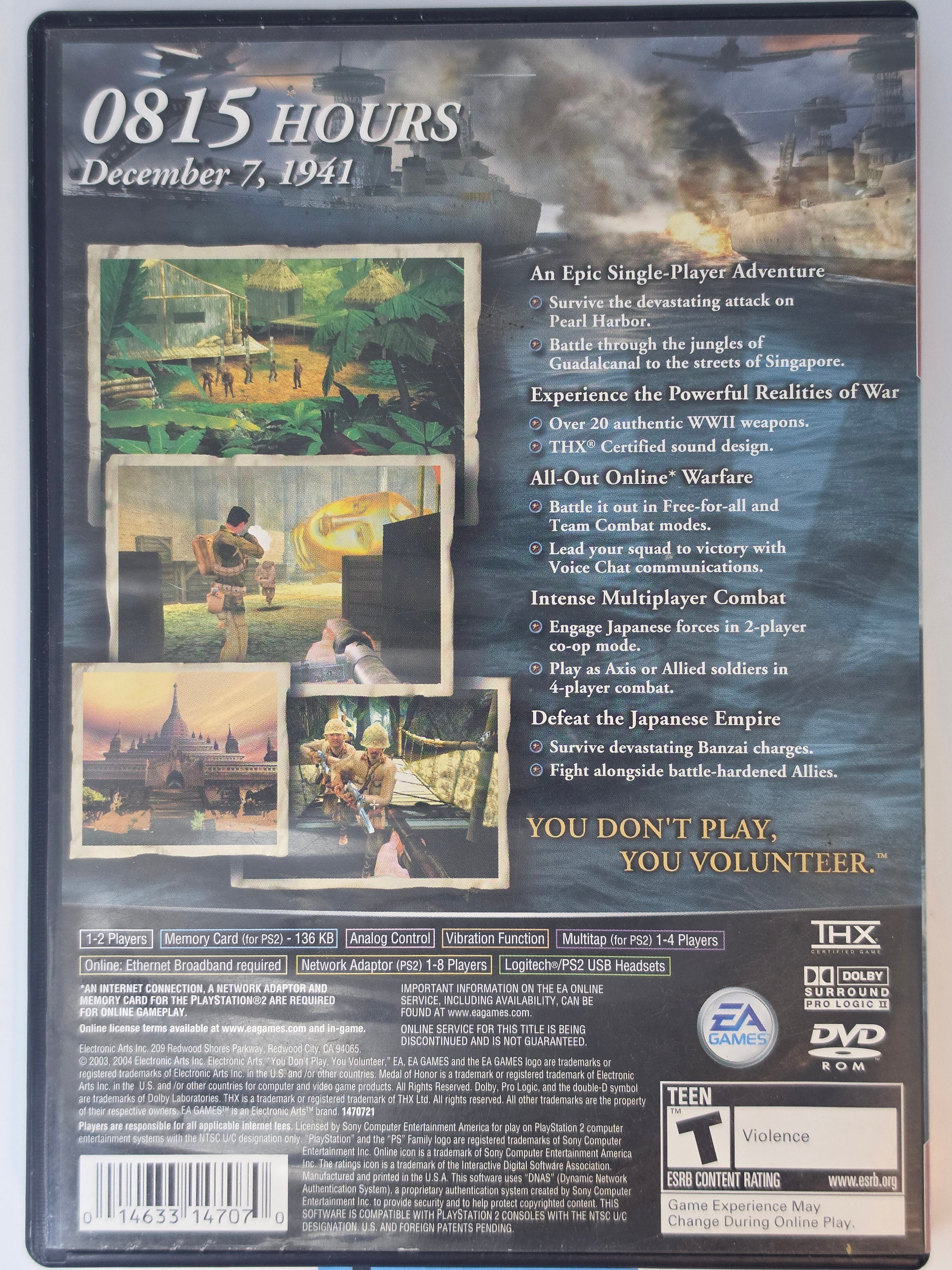 Medal of Honor Rising Sun PS2 Greatest Hits CIB
