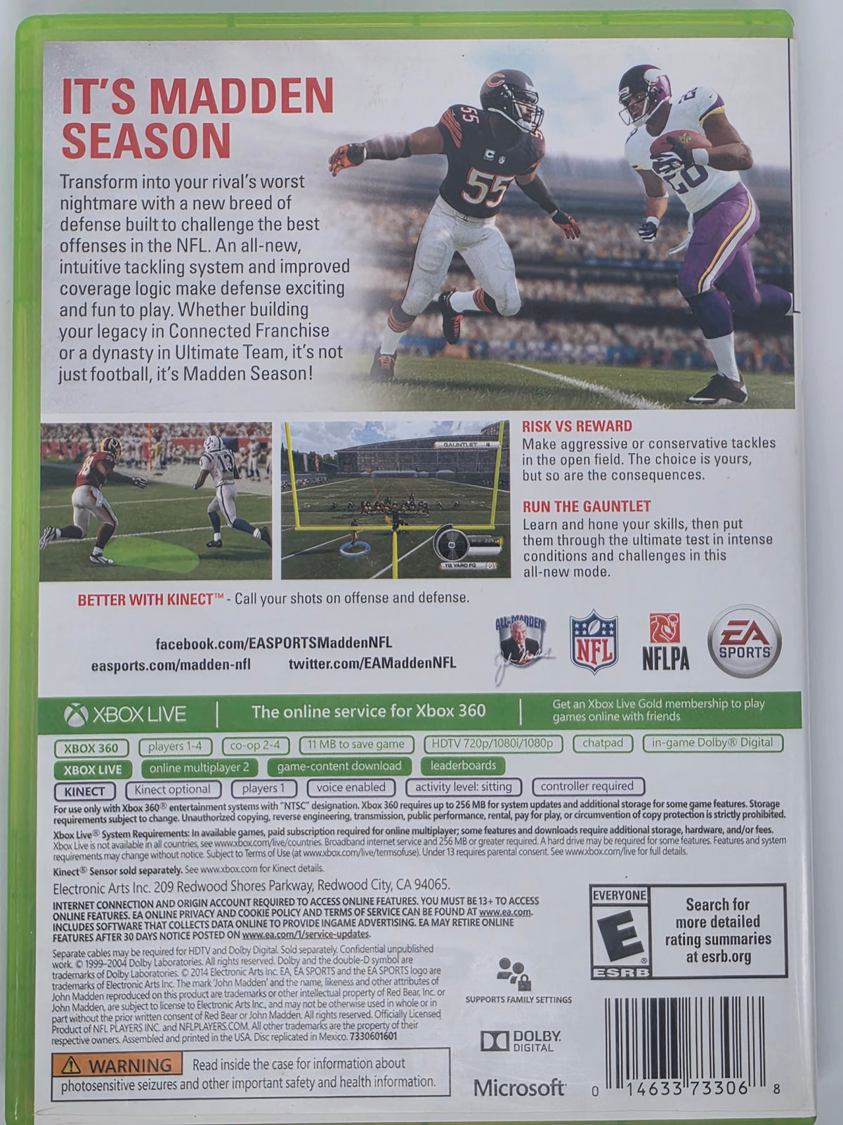 Madden NFL 15 Xbox 360 CIB Tested Working