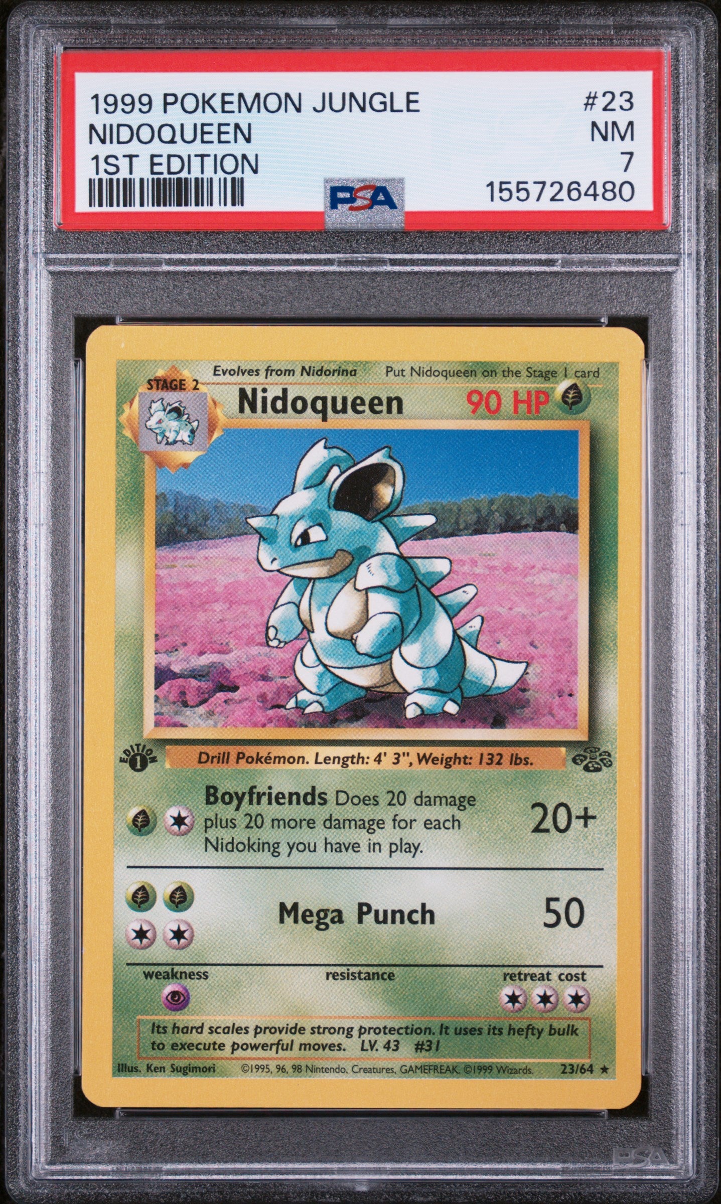 1999 Pokemon Jungle Nidoqueen 1st Edition PSA 7 #23 Near Mint