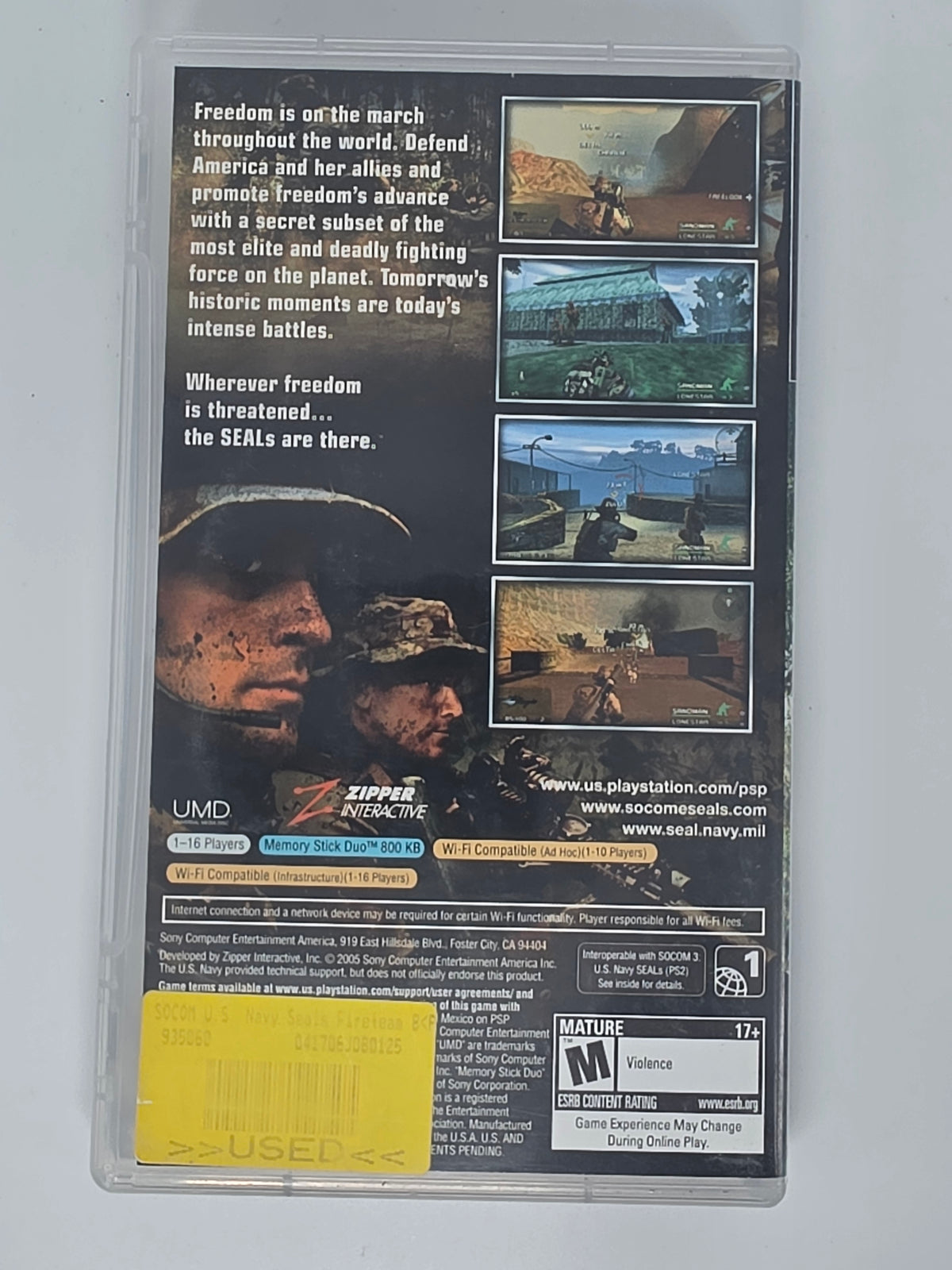SOCOM U.S. Navy SEALs Fireteam Bravo PlayStation Portable CIB Tested Working