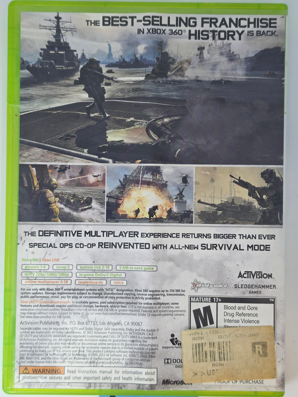 Call of Duty MW3 Xbox 360 CIB Complete Case Manual Disc