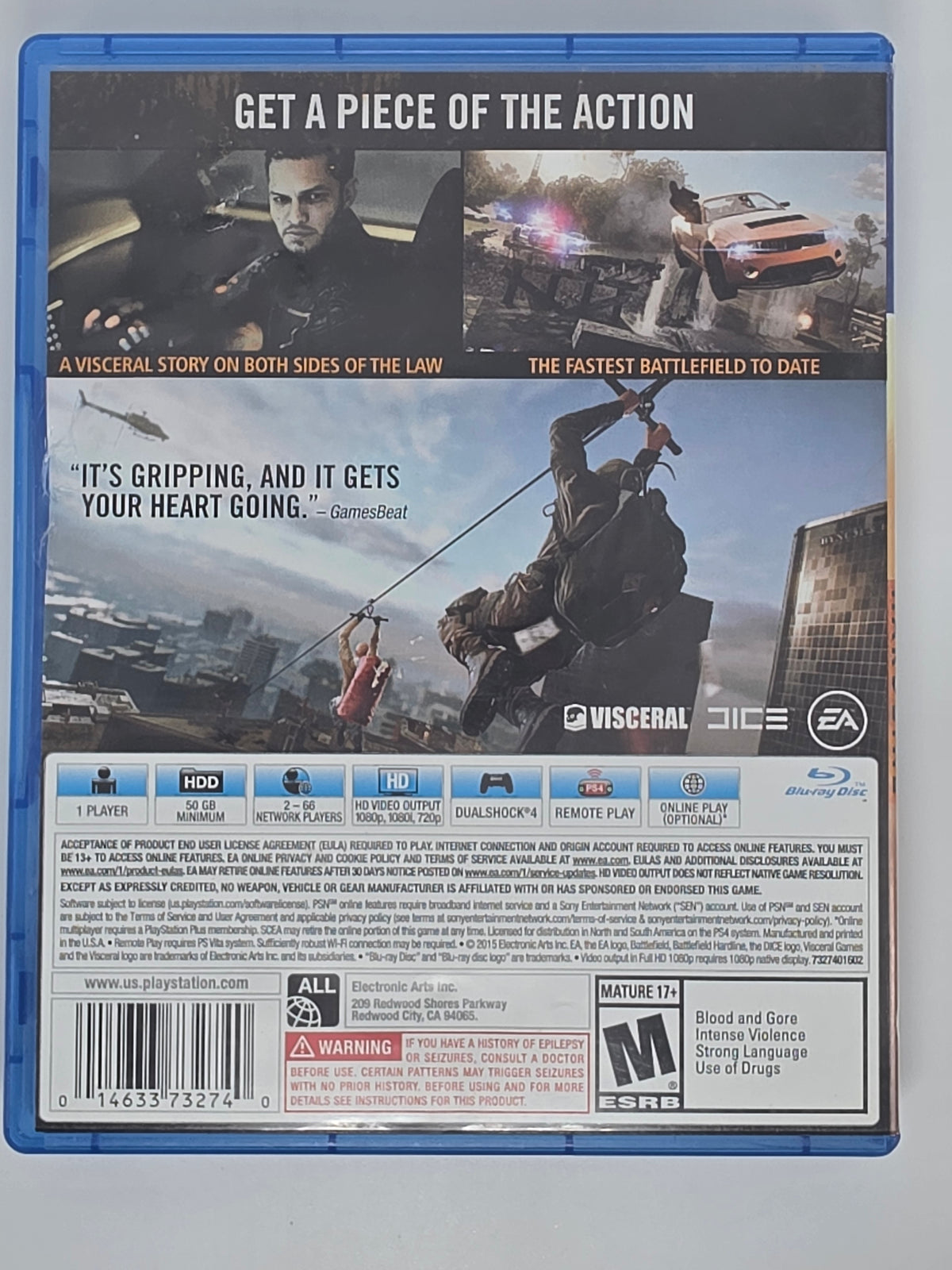 Battlefield Hardline PlayStation 4 CIB Tested Working