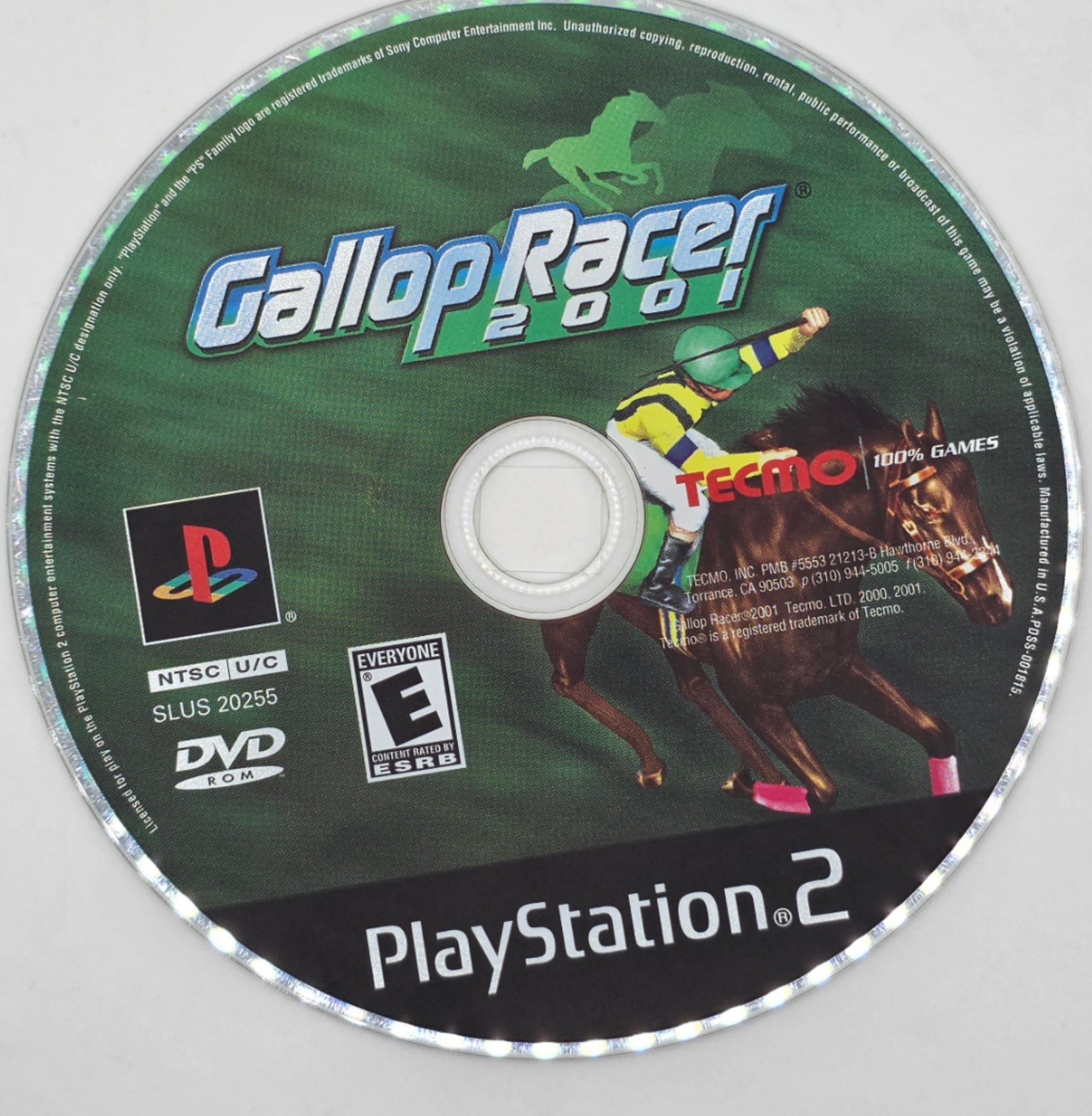 Gallop Racer 2001 PS2 Disc Only Horse Racing Game
