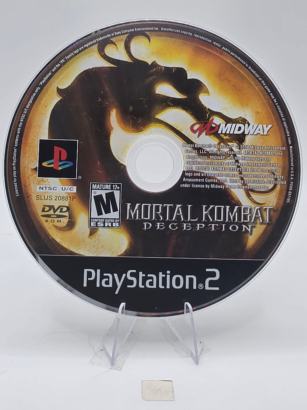 Mortal Kombat Deception PS2 Disc Only