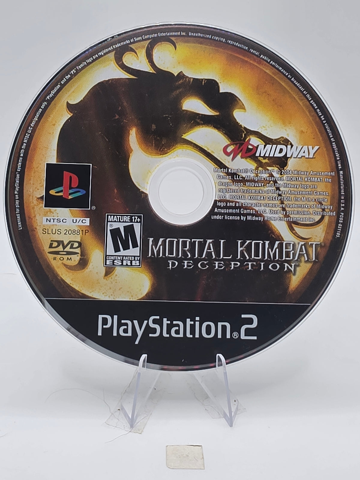 Mortal Kombat Deception PS2 Disc Only