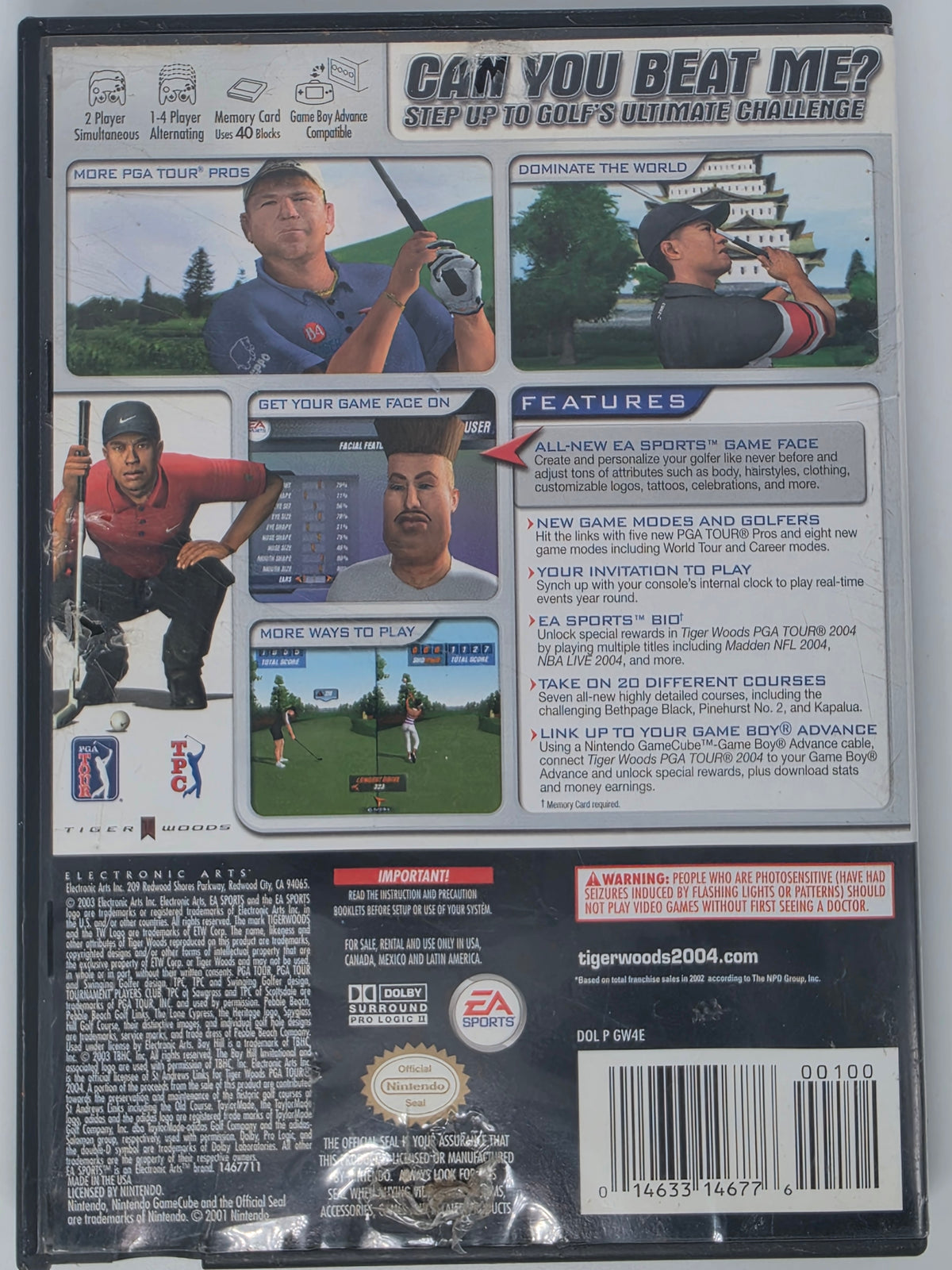 Tiger Woods PGA Tour 2004 GameCube CIB Tested Working