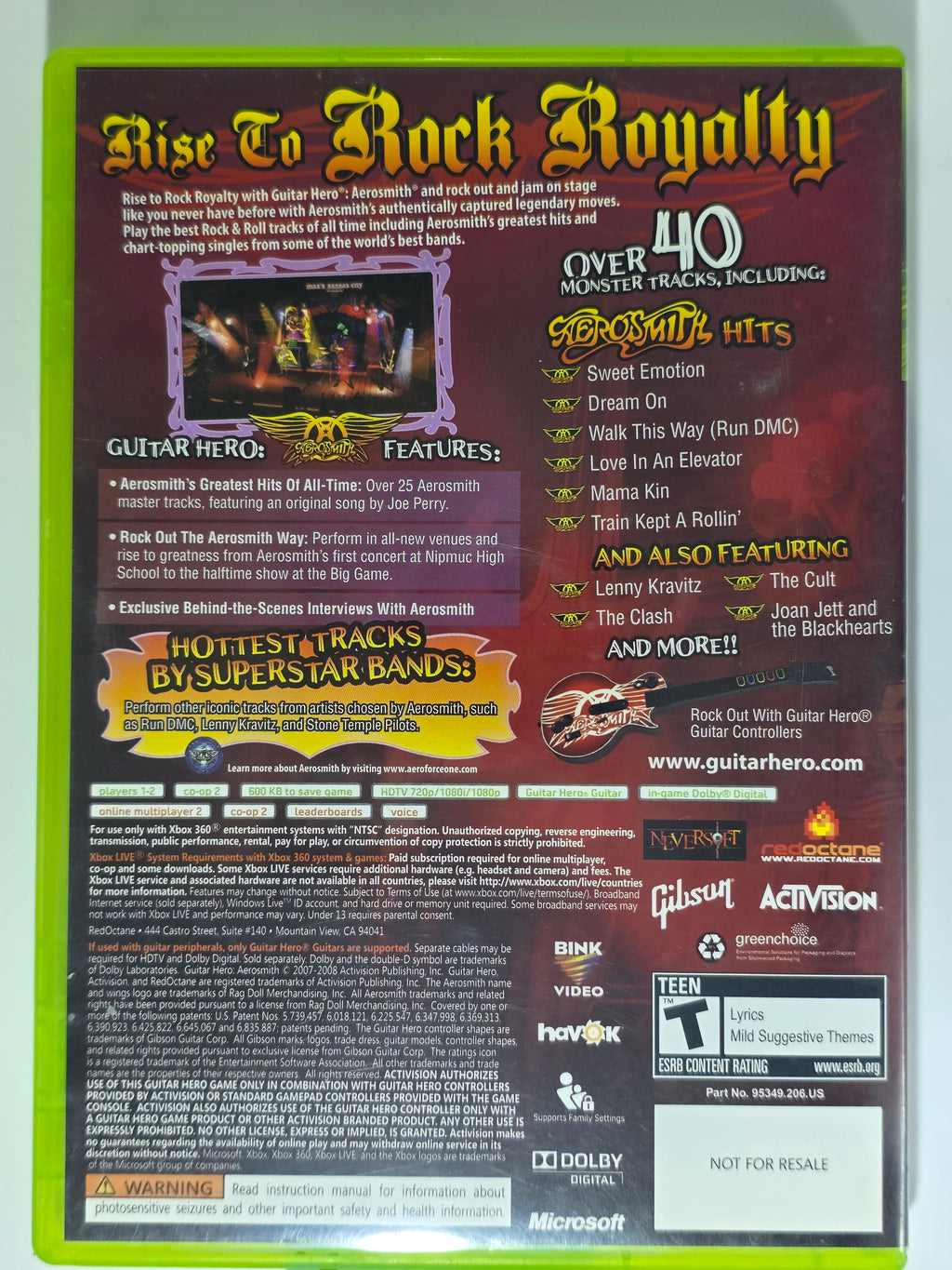Guitar Hero Aerosmith Xbox 360 Box + Game CIB