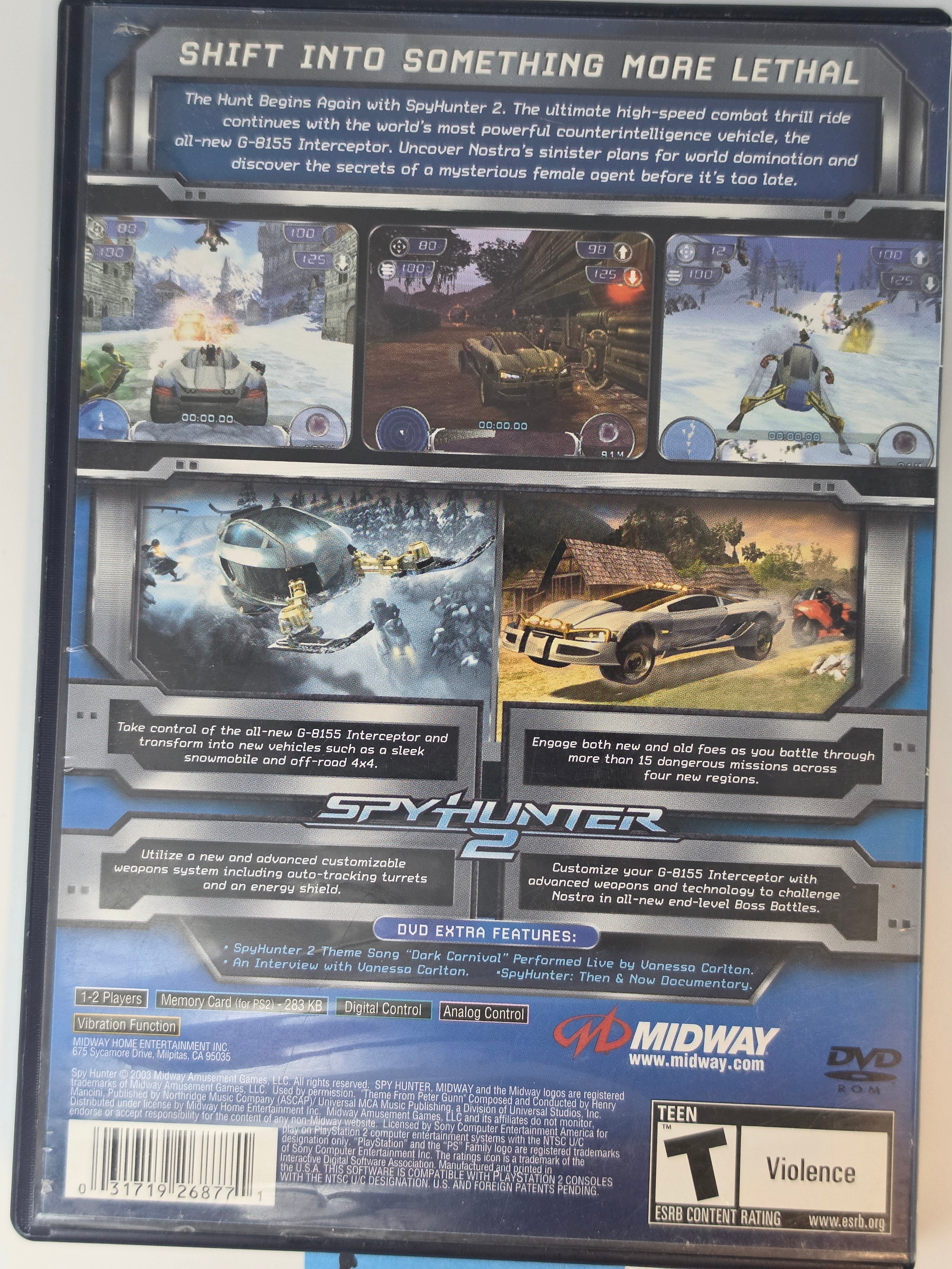 SpyHunter 2 PS2 CIB Midway Action Racing Game Complete In Box