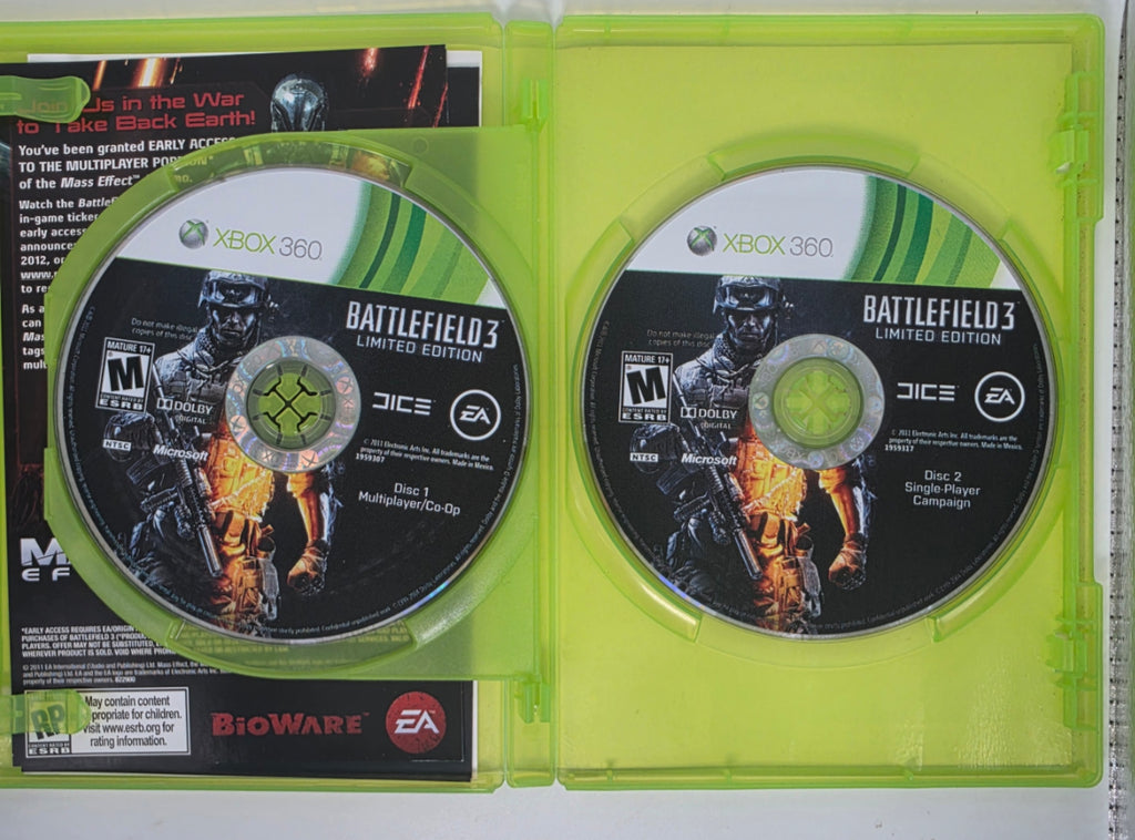 Battlefield 3 Limited Edition Xbox 360 CIB Tested Working