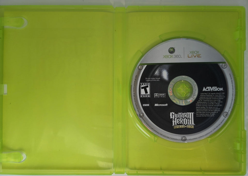 Guitar Hero III Legends of Rock Xbox 360 Box+Game