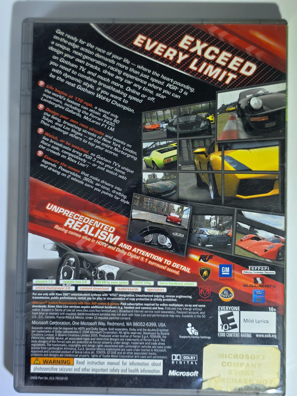 Project Gotham Racing 3 (Platinum Hits) - Xbox 360 (CIB)