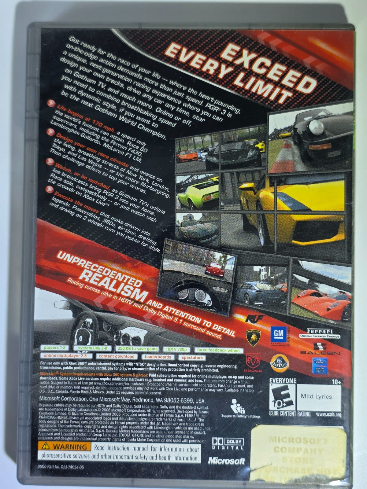 Project Gotham Racing 3 (Platinum Hits) - Xbox 360 (CIB)
