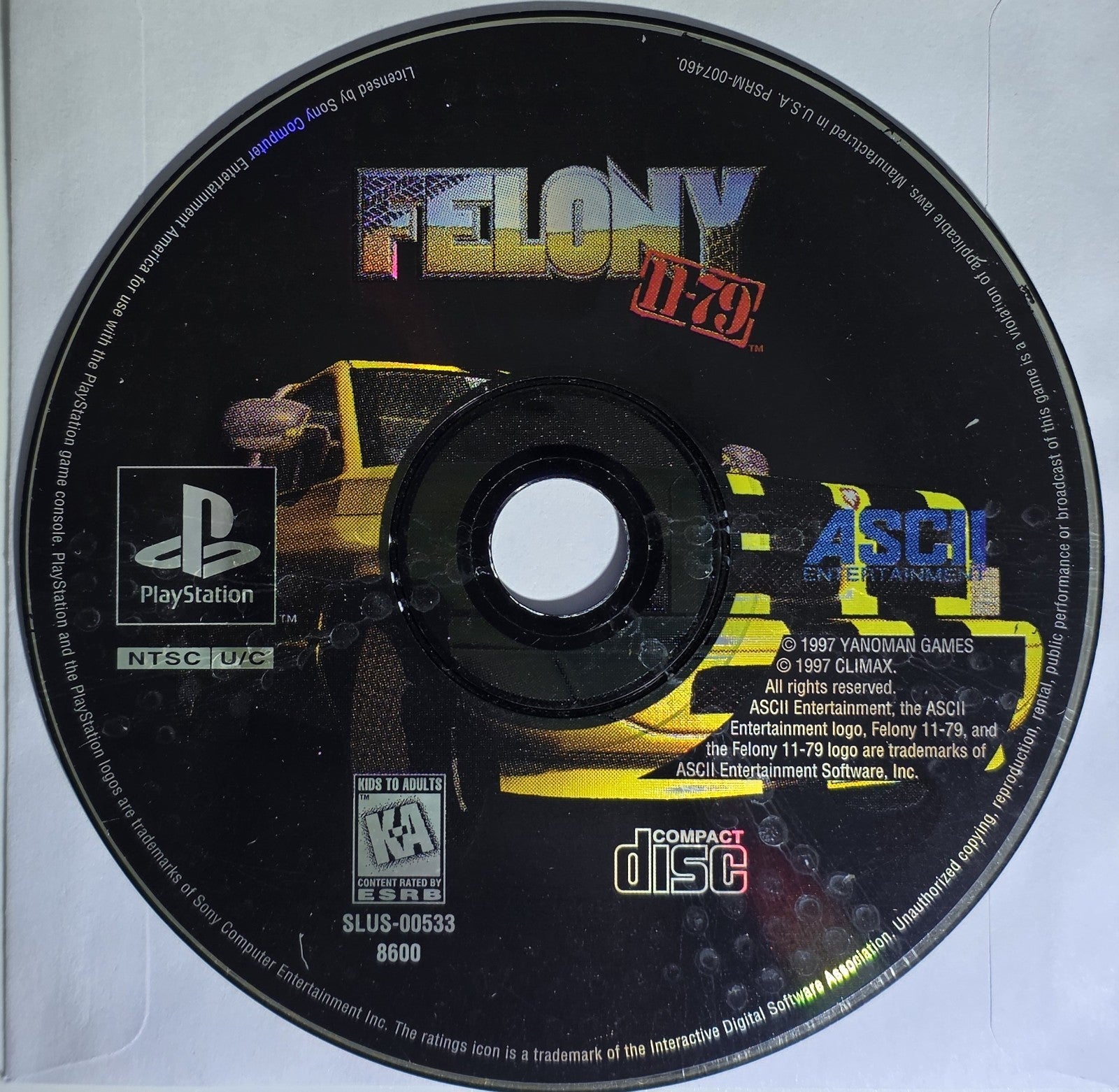 PS1 Felony 11-79 - Sony PlayStation 1 - Authentic & Tested