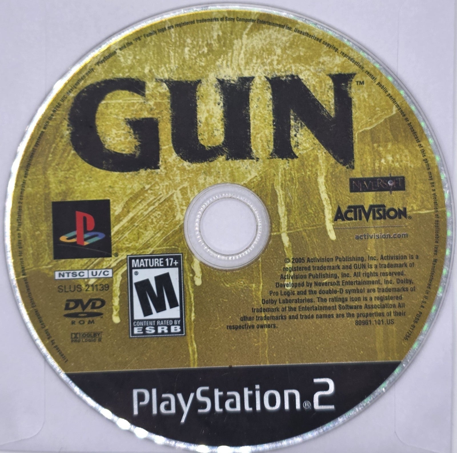 Gun - Sony PlayStation 2 - Authentic & Tested