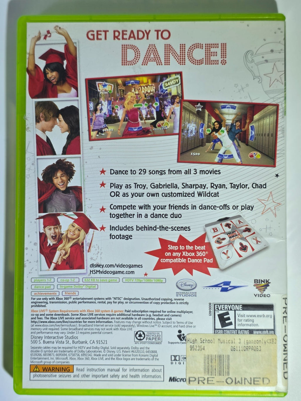 High School Musical 3: Senior Year DANCE! - Xbox 360 - Authentic & Tested