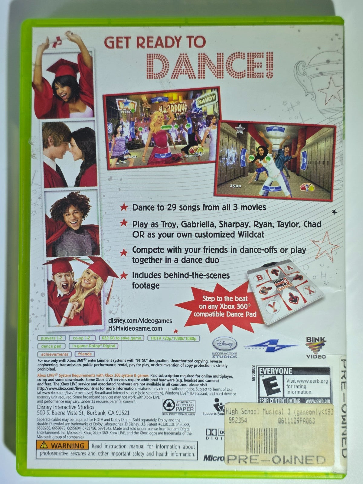 High School Musical 3: Senior Year DANCE! - Xbox 360 - Authentic & Tested