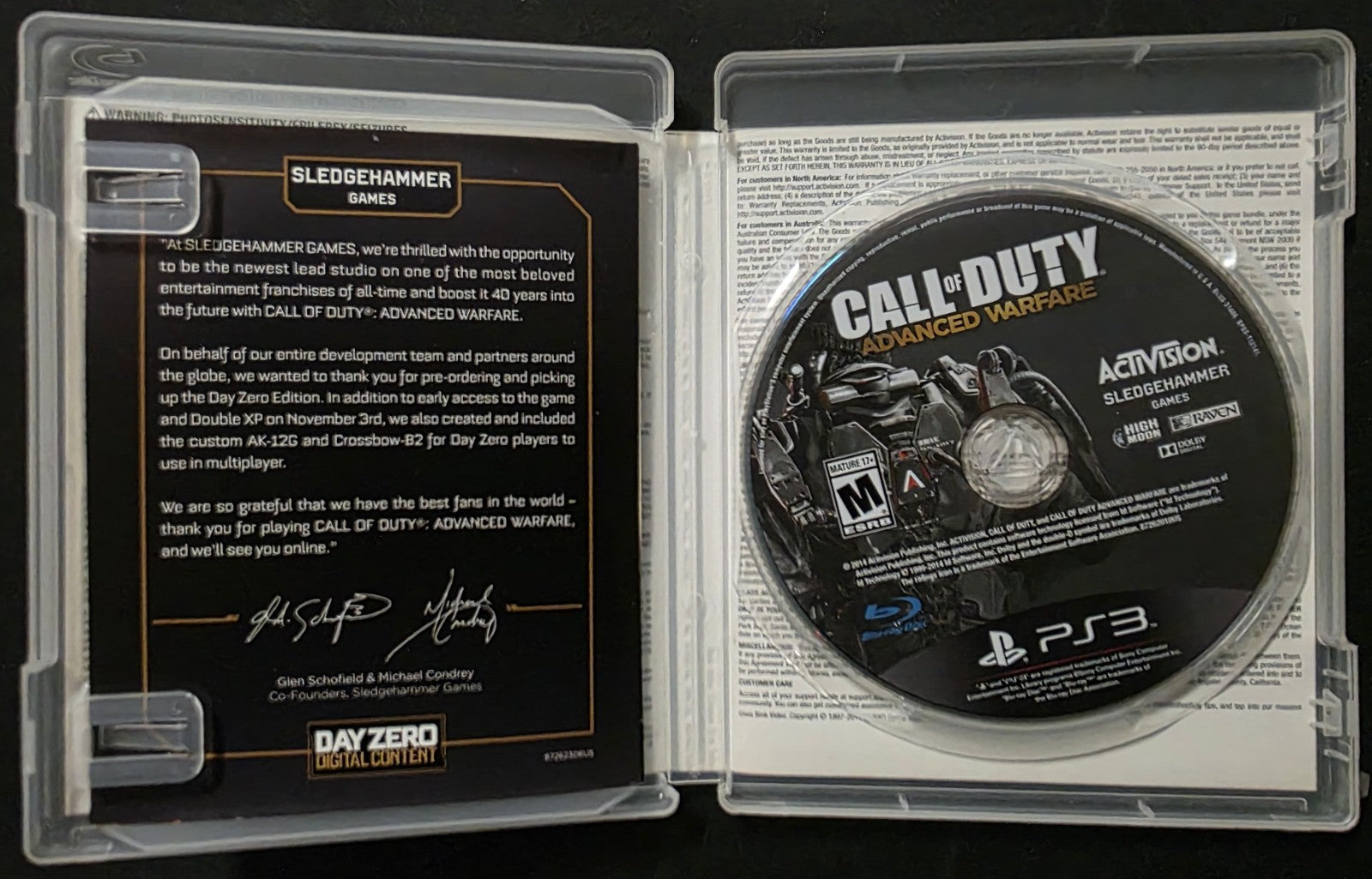Call of Duty: Advanced Warfare -- Day Zero Edition (Sony PlayStation 3, 2014)