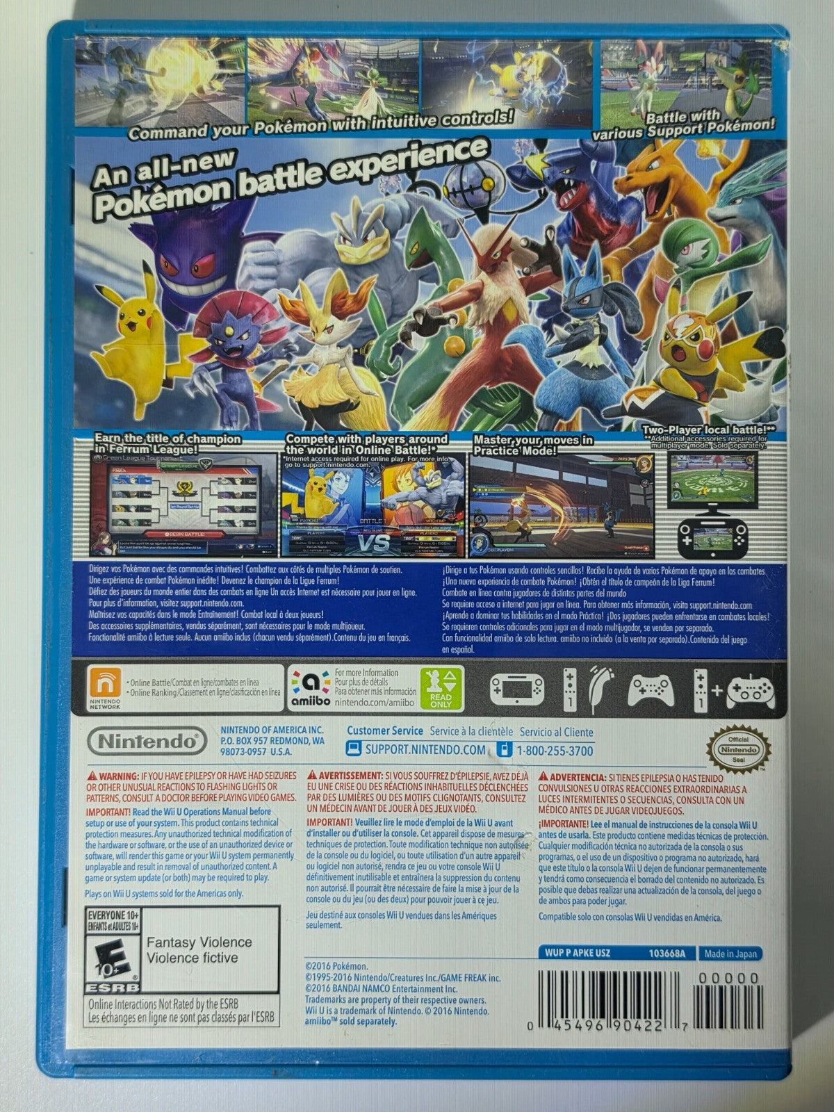 Pokkén Tournament Wii U Authentic - CIB - Tested
