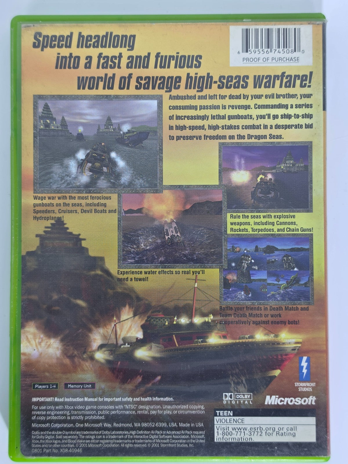 Blood Wake Original Xbox Authentic - CIB - Professionally Resurfaced