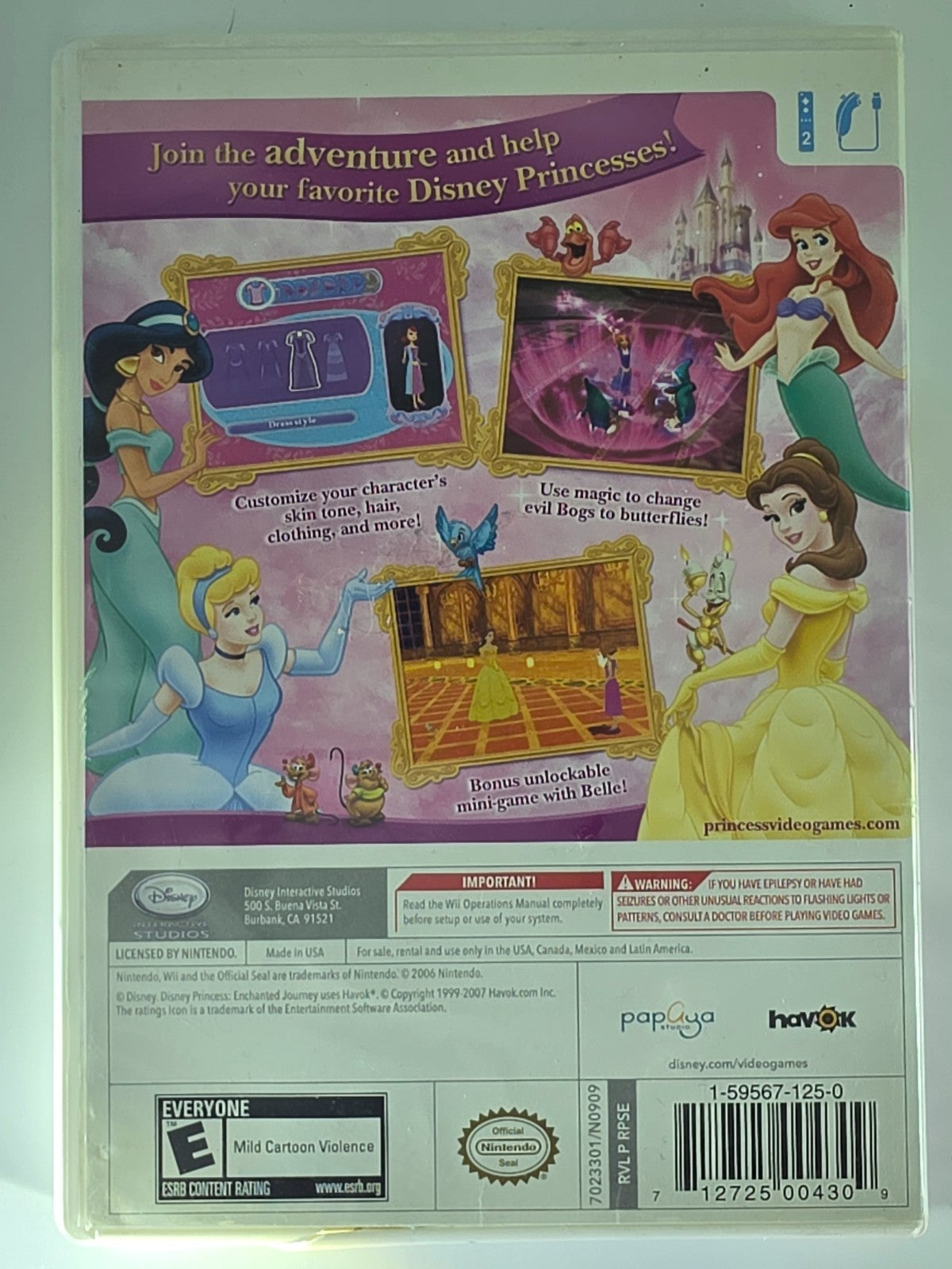 Disney Princess: Enchanted Journey Nintendo Wii Authentic - CIB