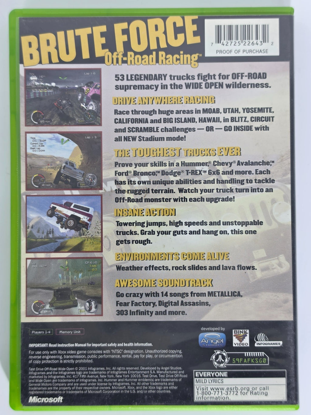 Test Drive: Off-Road Wide Open Original Xbox Authentic - CIB