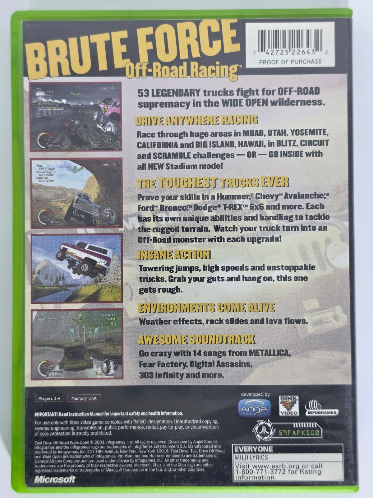 Test Drive: Off-Road Wide Open Original Xbox Authentic - CIB