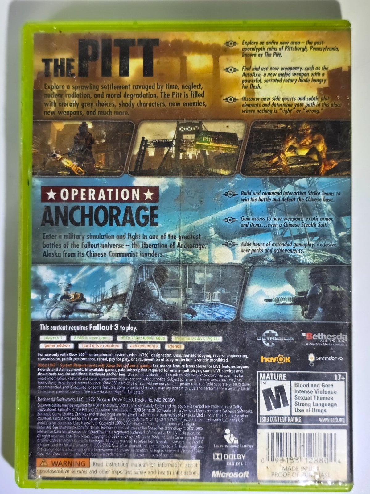 Fallout 3 Game Add-On Pack: The Pitt & Operation: Anchorage - Xbox 360 - Authent