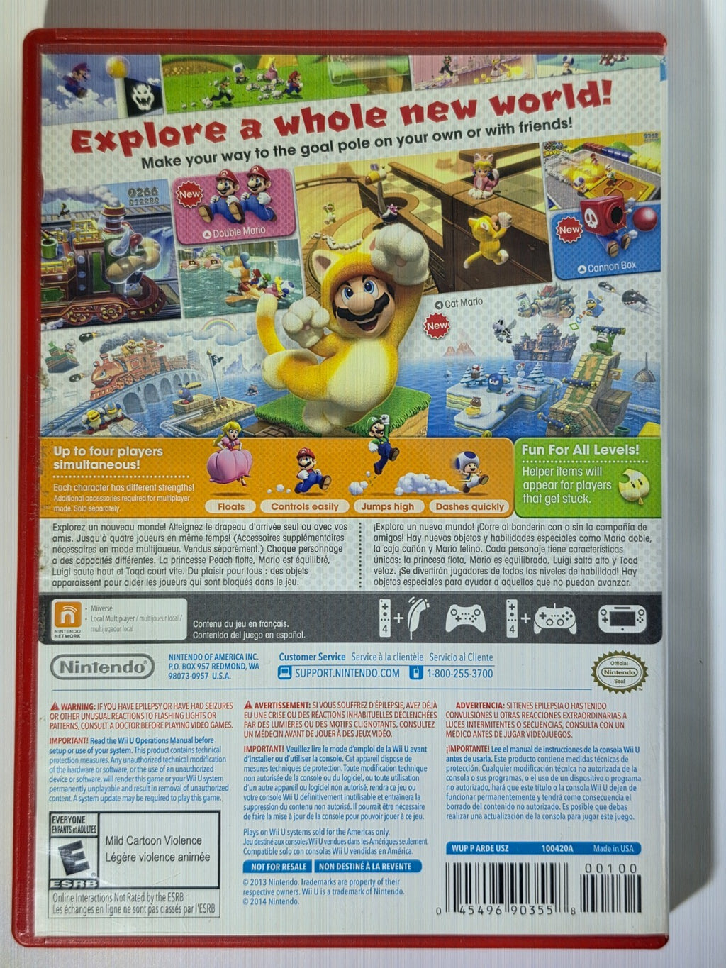 Super Mario 3D World Wii U Authentic - CIB - Tested
