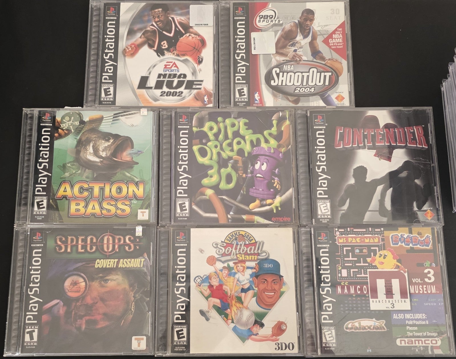 Playstation lot 8 games Tested - Namco Museum Vol 3, Sports, Strategy, action
