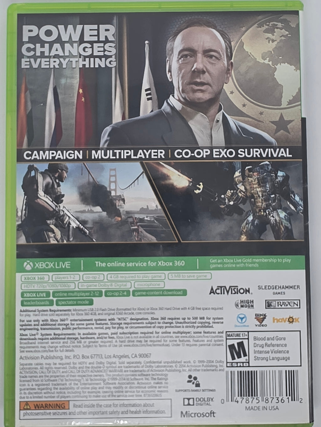 Call of Duty Advanced Warfare Xbox 360 CIB Tested Working