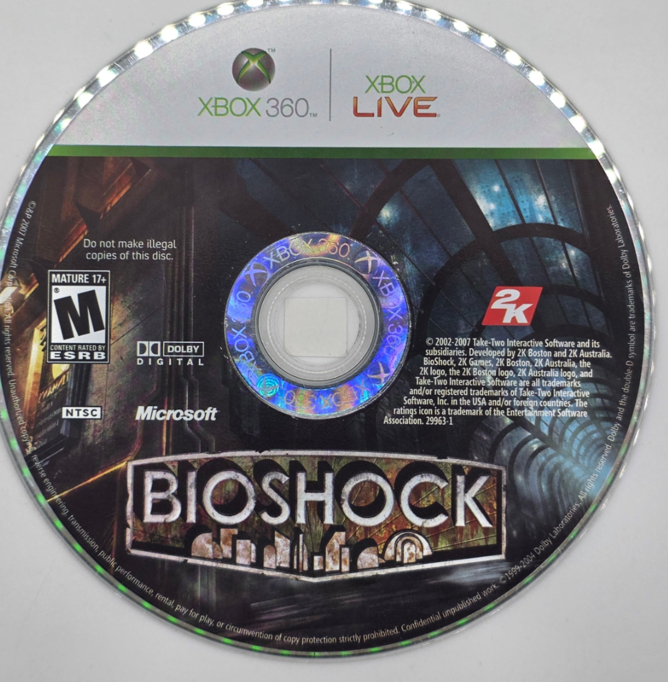 BioShock Xbox 360 Disc Only Survival Horror Shooter Game