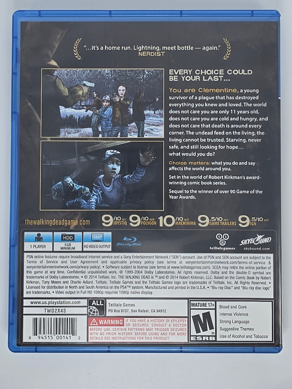The Walking Dead Season Two PlayStation 4 CIB Tested Working