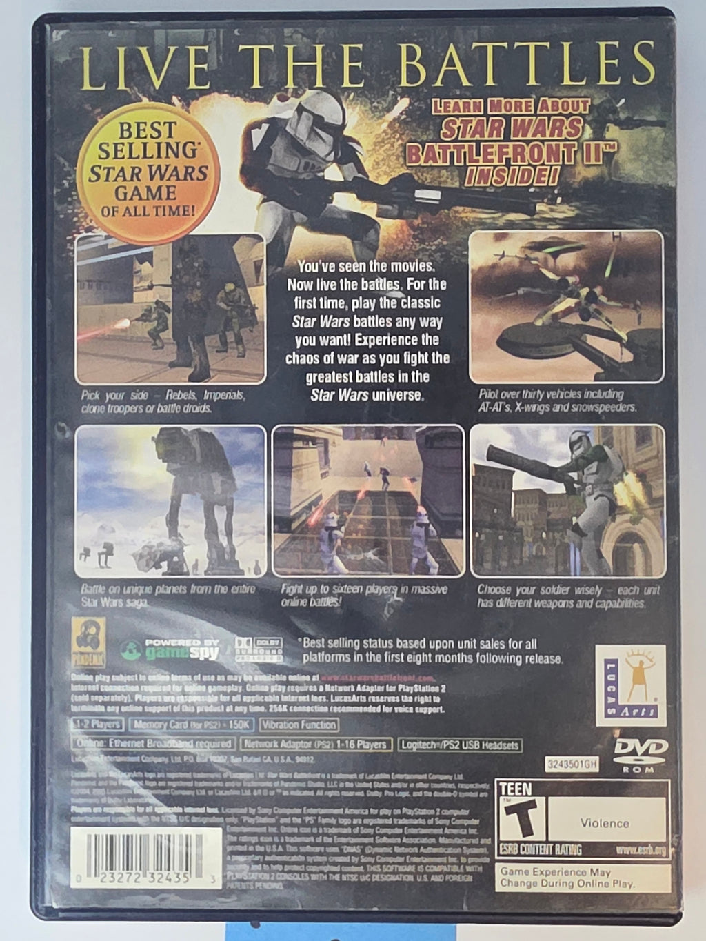 Star Wars Battlefront PS2 Greatest Hits PS2 Box+Game